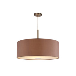 Baymont Satin Nickel E27 Single Pendant With 60cm Dual Faux Silk Shade, Taupe/Halo Gold - thumbnail 5