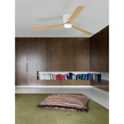 Dell Ceiling Fan Aluminium Wood & Matt White 3ABS Wood Blades - thumbnail 1