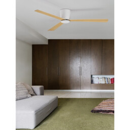 Dell Ceiling Fan Aluminium Wood & Matt White 3ABS Wood Blades - thumbnail 2