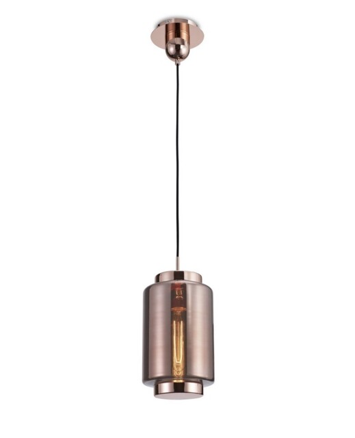 Jarras Ceiling Pendant 20cm Round, 1 x E27 (Max 40W), Copper , Rose Gold Glass - image 1