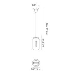 Jarras Ceiling Pendant 20cm Round, 1 x E27 (Max 40W), Copper , Rose Gold Glass - thumbnail 2