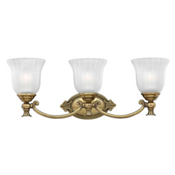 Francoise 3 Light Bathroom Over Mirror Wall Light Burnished Brass IP44, G9