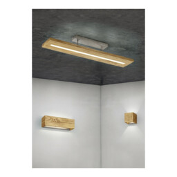 Brad Vintage 11cm Up & Down Wall Lamp Wood coloured 3000K - thumbnail 3