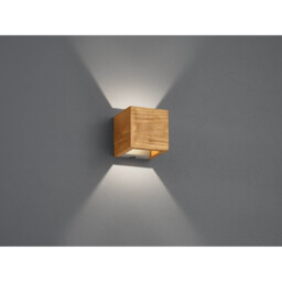 Brad Vintage 11cm Up & Down Wall Lamp Wood coloured 3000K - thumbnail 2