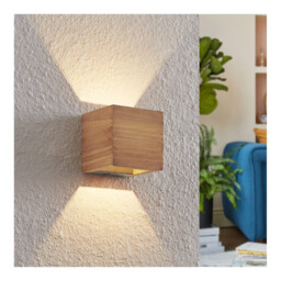 Brad Vintage 11cm Up & Down Wall Lamp Wood coloured 3000K - thumbnail 5