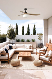 Outwood 150cm Ceiling Fan Dark Brown, Light Oak Blades, E27 Light, IP44 - thumbnail 2