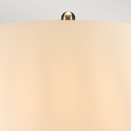 Ottoman Table Lamp with Round Tapered Shade, Bronze Metalic, Ivory Shade - thumbnail 2
