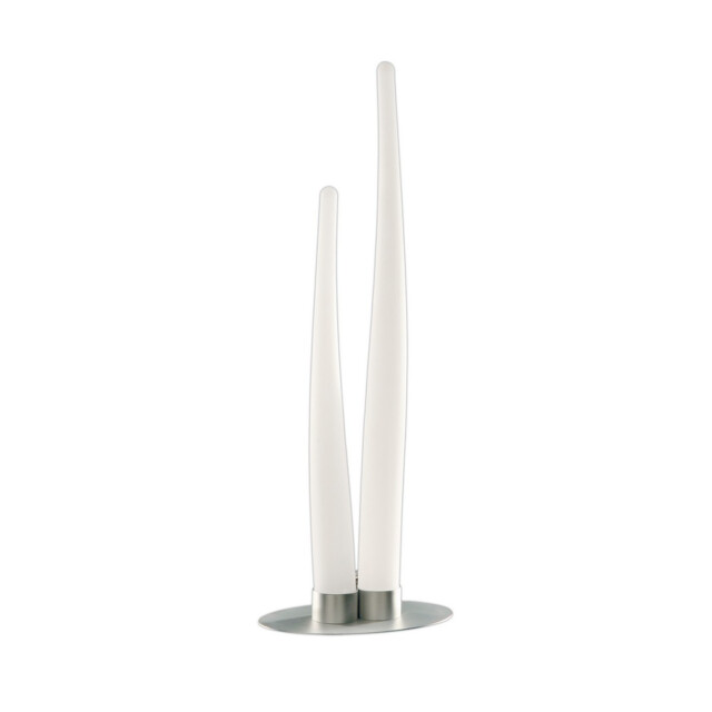 Estalacta Table Lamp 2 Light GU10 Indoor/Outdoor IP44, Silver/Opal White - image 1