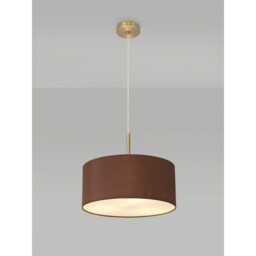 Baymont Antique Brass 3 Light E27 Single Pendant With 40cm x 18cm Dual Faux Silk Shade, Raw Cocoa/Grecian Bronze - thumbnail 2