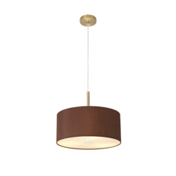 Baymont Antique Brass 3 Light E27 Single Pendant With 40cm x 18cm Dual Faux Silk Shade, Raw Cocoa/Grecian Bronze - thumbnail 5