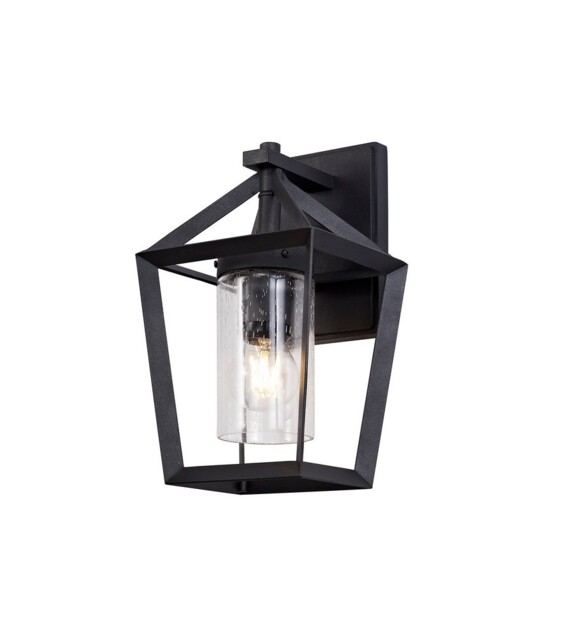 Meredith Down Wall Lamp, 1 x E27, IP54, Anthracite, Clear Rain Drop Effect Glass - image 1
