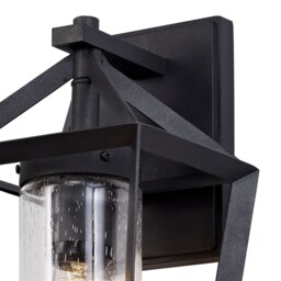 Meredith Down Wall Lamp, 1 x E27, IP54, Anthracite, Clear Rain Drop Effect Glass - thumbnail 5
