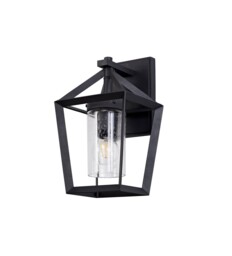 Meredith Down Wall Lamp, 1 x E27, IP54, Anthracite, Clear Rain Drop Effect Glass - thumbnail 3
