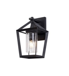 Meredith Down Wall Lamp, 1 x E27, IP54, Anthracite, Clear Rain Drop Effect Glass