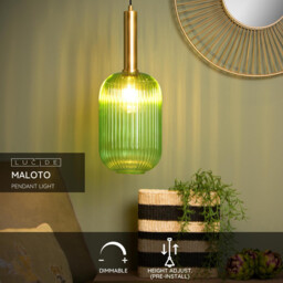 Maloto Retro Pendant Light - Ø 20cm - 1xE27 - Green - thumbnail 2