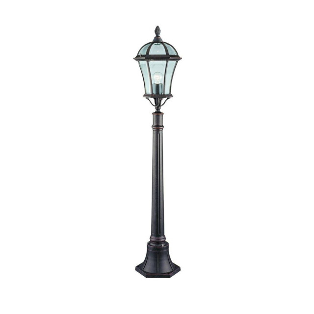 Capri 1 Light Outdoor Bollard Light Rustic Brown IP43, E27 - image 1