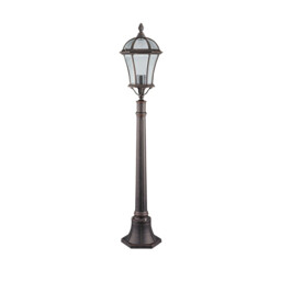 Capri 1 Light Outdoor Bollard Light Rustic Brown IP43, E27 - thumbnail 2