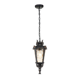 Baltimore 1 Light Medium Outdoor Ceiling Chain Lantern Weathered Bronze, E27 - thumbnail 1