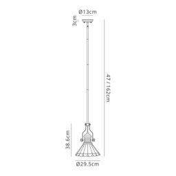 Schroon 1 Light Telescopic Ceiling Pendant E27 With 30cm Tiffany Shade, Antique Brass, Red, Crystal - thumbnail 2