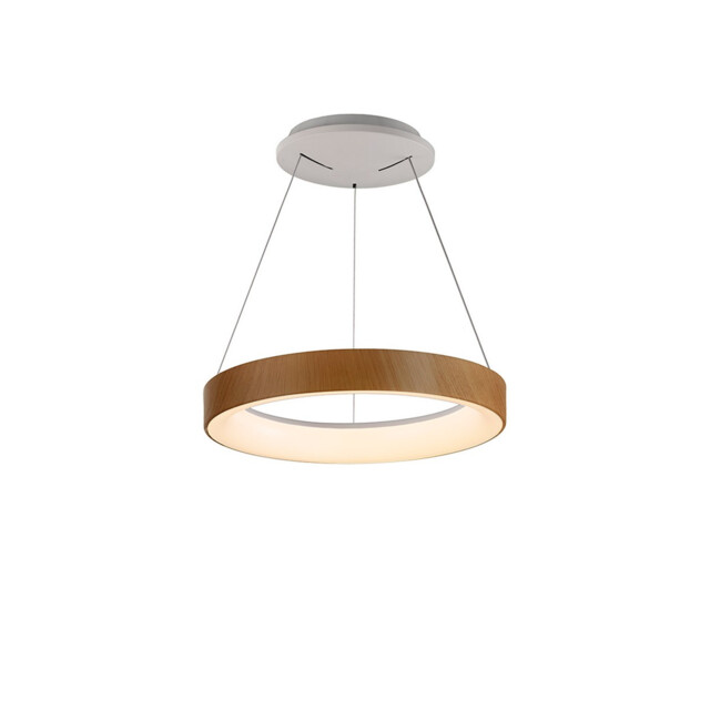 Niseko II Ring Pendant 38cm 30W LED, 2700K-5000K Tuneable, 2250lm, Remote Control & APP, Wood, 3yrs Warranty - image 1