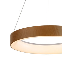 Niseko II Ring Pendant 38cm 30W LED, 2700K-5000K Tuneable, 2250lm, Remote Control & APP, Wood, 3yrs Warranty - thumbnail 5