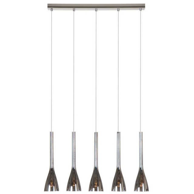 Vase 5 Light Straight Bar Pendant Ceiling Light Chrome