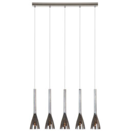 Vase 5 Light Straight Bar Pendant Ceiling Light Chrome