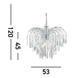 Waterfall 5 Light Crystal Chandelier Chrome Finish, E14 - thumbnail 2
