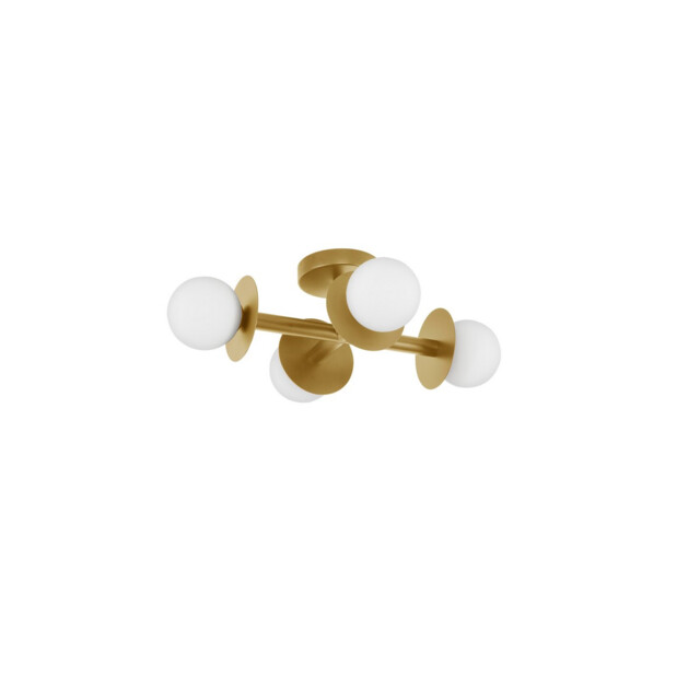 Pielo 4 Light Globe Ceiling Light Brass Gold Metal Opal Glass LED G9 - image 1