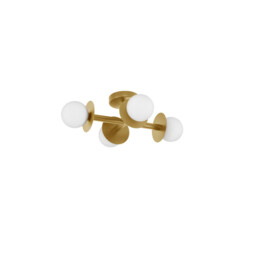Pielo 4 Light Globe Ceiling Light Brass Gold Metal Opal Glass LED G9