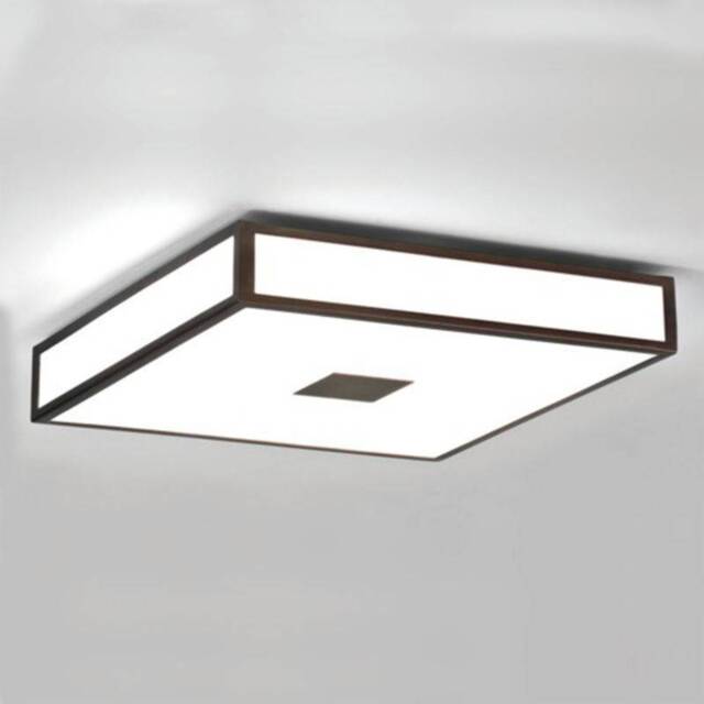 Mashiko 4 Light Bathroom Flush Ceiling Light Painted Bronze IP44, E27