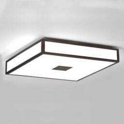 Mashiko 4 Light Bathroom Flush Ceiling Light Painted Bronze IP44, E27