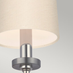 Feiss Felixstowe Wall Lamp with Shade Polished Chrome, Scallop Faux Silk Shade, 3000K, IP44 - thumbnail 2