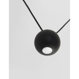 Nocci 3 Light Integrated LED Pendant Ceiling Light Black Aluminium Black Fabric Wire LED 3x4.5W 660Lm 3000K - thumbnail 5