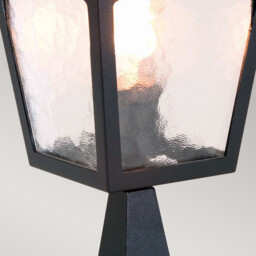 York 1 Light Outdoor Pedestal Lantern Black IP43, E27 - thumbnail 5
