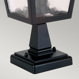 York 1 Light Outdoor Pedestal Lantern Black IP43, E27 - thumbnail 3