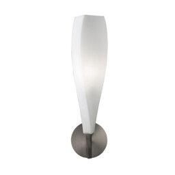 Neo Wall Lamp Switched 1 Light E27, Satin Nickel/Frosted White Glass - thumbnail 1