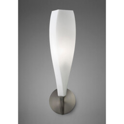 Neo Wall Lamp Switched 1 Light E27, Satin Nickel/Frosted White Glass - thumbnail 2
