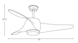 Elaris  Ceiling Fan Coffee - Cherry Wood Blades LED 3000-4000-6000K - thumbnail 3