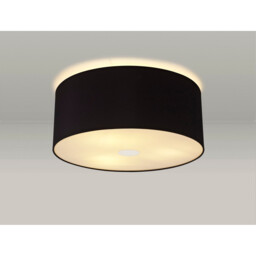 Baymont Polished Chrome 3 Light E27 Flush Ceiling With 50cm x 20cm Dual Faux Silk Shade, Black/Green Olive - thumbnail 2