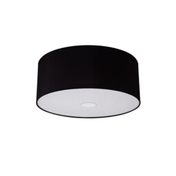 Baymont Polished Chrome 3 Light E27 Flush Ceiling With 50cm x 20cm Dual Faux Silk Shade, Black/Green Olive - thumbnail 5