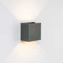 Davos XL Square Wall Lamp, 2x10W LED, 3000K, 1830lm, IP65, Anthracite, 3yrs Warranty - thumbnail 2