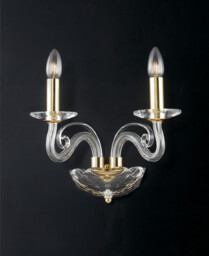 EPOQUE Twin 2 Light Candle Wall Light Gold, Crystal 36x31x23cm