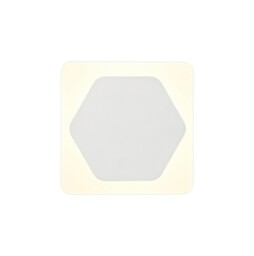 Altona Base Wall Lamp, 12W LED 3000K 498lm, 15cm Horizontal Hexagonal 19cm Square Centre, Sand White, Acrylic Frosted Diffuser