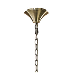 Tiffany Pendant 2 Tier 12+12 Light E14+G9, Antique Brass With Cream Shades & Clear Crystal - thumbnail 3