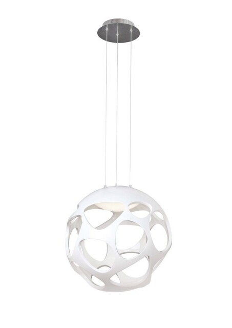 Organica Ceiling Pendant 3 Light E27, Gloss White, Polished Chrome - image 1