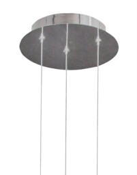 Organica Ceiling Pendant 3 Light E27, Gloss White, Polished Chrome - thumbnail 5
