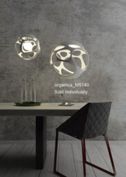 Organica Ceiling Pendant 3 Light E27, Gloss White, Polished Chrome - thumbnail 3
