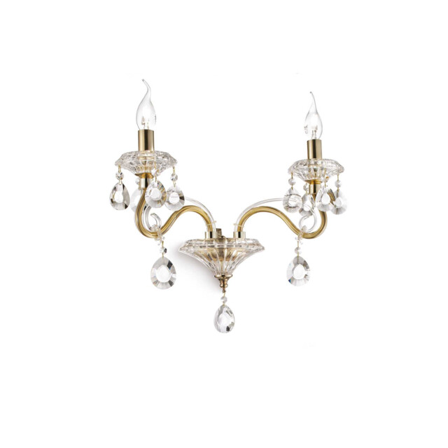 Negresco 2 Light Indoor Candle Wall Light Gold, E14
