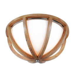 Allier Flush Mount, Light Wood, Brushed Steel, E27 - thumbnail 1